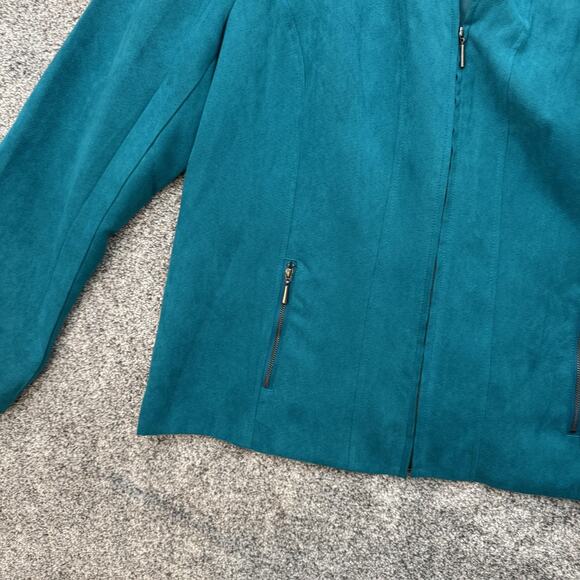 Studio Works Jacket Womens 18 Faux Suede Full Zip Lined Pockets Classic - Picture 3 of 13